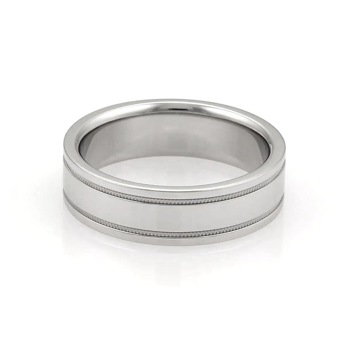 TIFFANY & Co. Insieme Anello nuziale in platino a doppia ghiera 9 In condizioni ottime in vendita a Los Angeles, CA