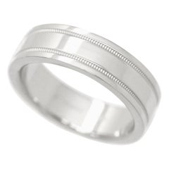 TIFFANY & Co. Alliance en platine à double grain de millegrain 9