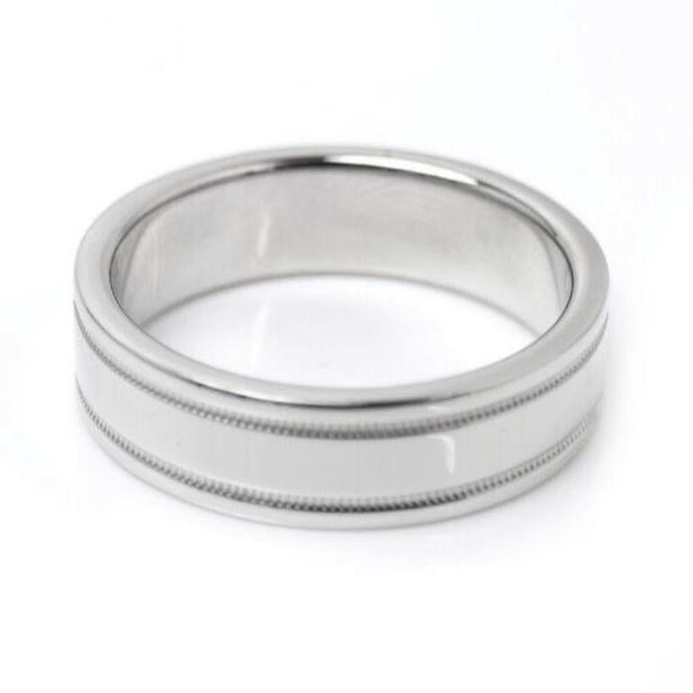 TIFFANY & Co. Together Platin 6mm Doppelter Milgrain Ehering 9,5

 Metall: Platin 
 Größe: 9.5 
 Breite des Bandes: 6mm
 Gewicht: 14.80 Gramm
 Punze: ©TIFFANY&CO. Pt950 
 Zustand: Ausgezeichneter Zustand, wie neu, kommt mit Tiffany-Etui und Box 
