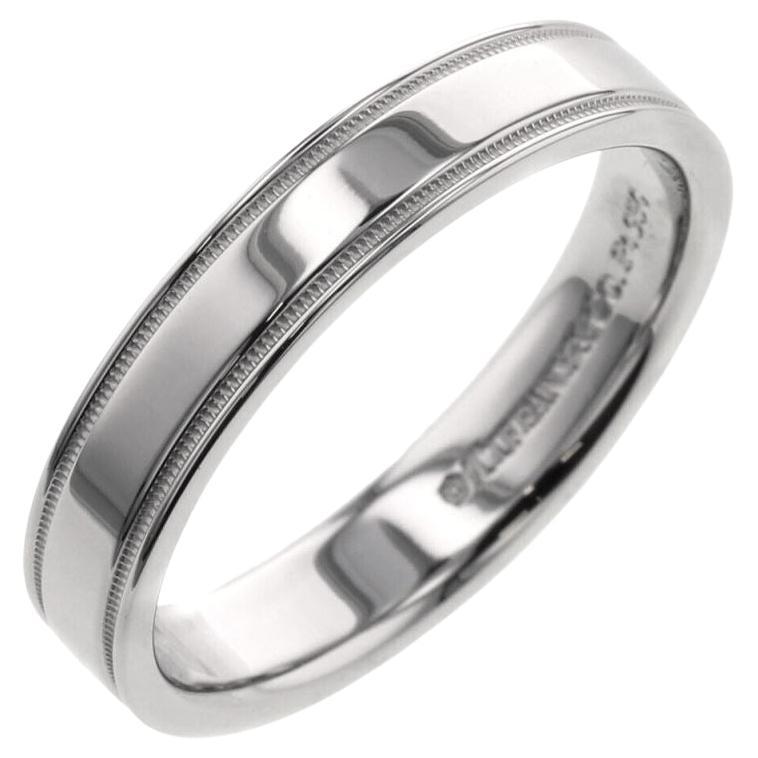 Tiffany & Co. Together Platinum Double Milgrain Wedding Band Ring 9.5 For Sale