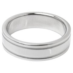 TIFFANY & Co. Doppelter Milgrain-Hochzeitsring aus Platin 9.5