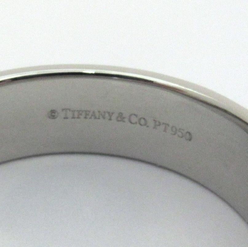 TIFFANY & Co. Together Platinum 6mm Milgrain Wedding Band Ring 9.5 For Sale 1