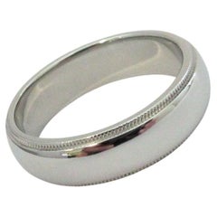 TIFFANY & Co. Together Platinum 6mm Milgrain Wedding Band Ring 9.5