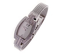 Tiffany & Co. ladies White Gold Diamonds Tonneau quartz Wristwatch