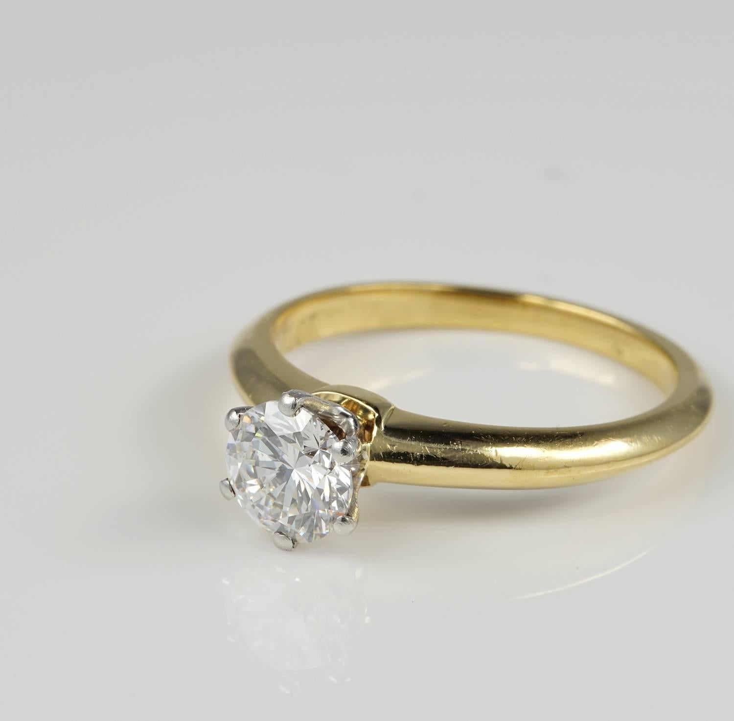 Contemporary Tiffany & Co. Top Quality Diamond Solitaire Ring For Sale
