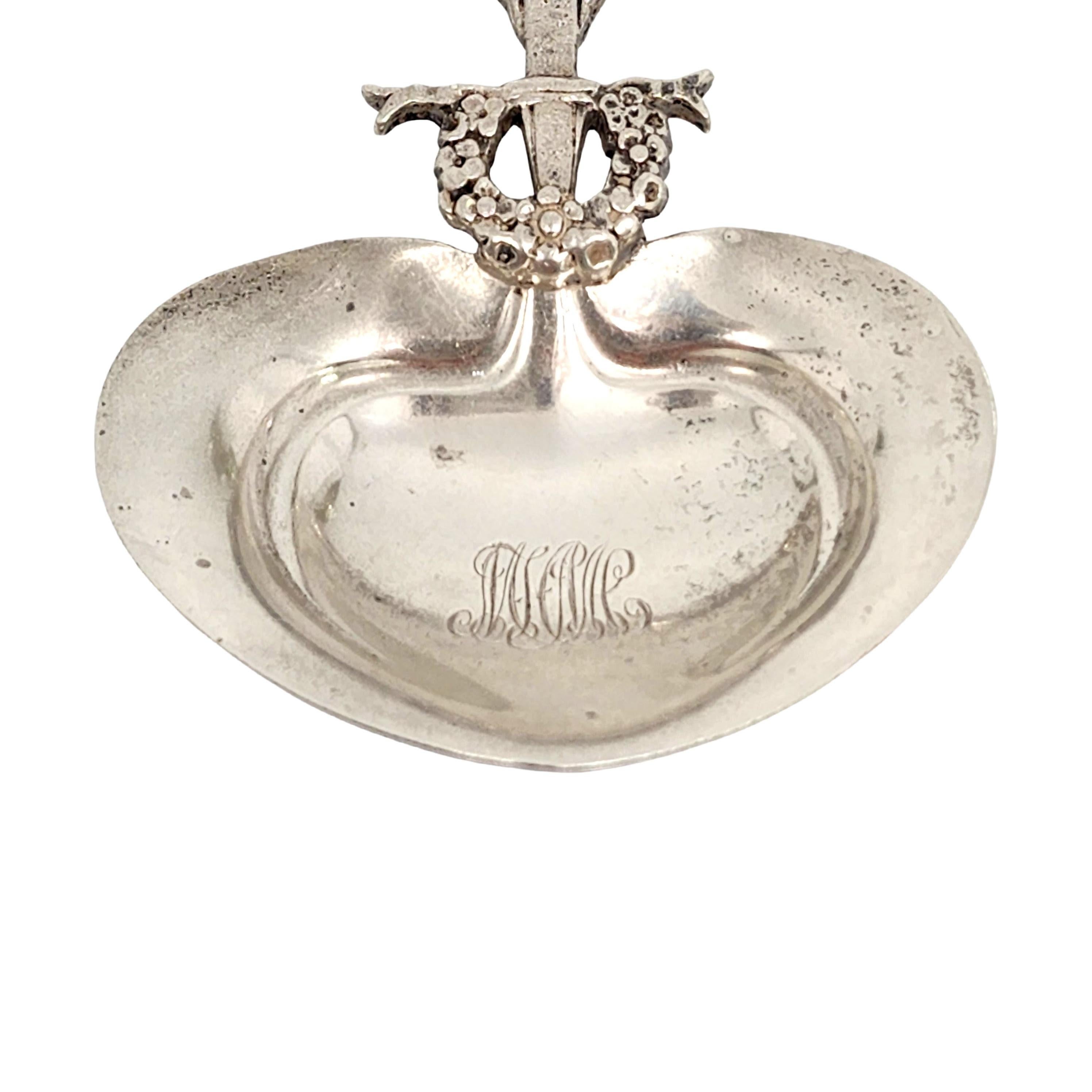 Tiffany & Co Torch and Wreath Sterling Silver Bon Bon Spoon with Monogram For Sale 1