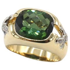 Tiffany & Co. Tourmaline & Diamond x Ring 18 Karat Yellow Gold Ring