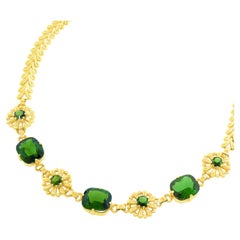 Vintage Tiffany & Co. Tourmaline-Set Gold Necklace
