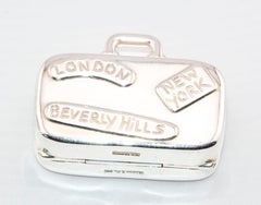 Tiffany & Co. Traveler Suitcase 925 Sterling Silver Pill Box Case