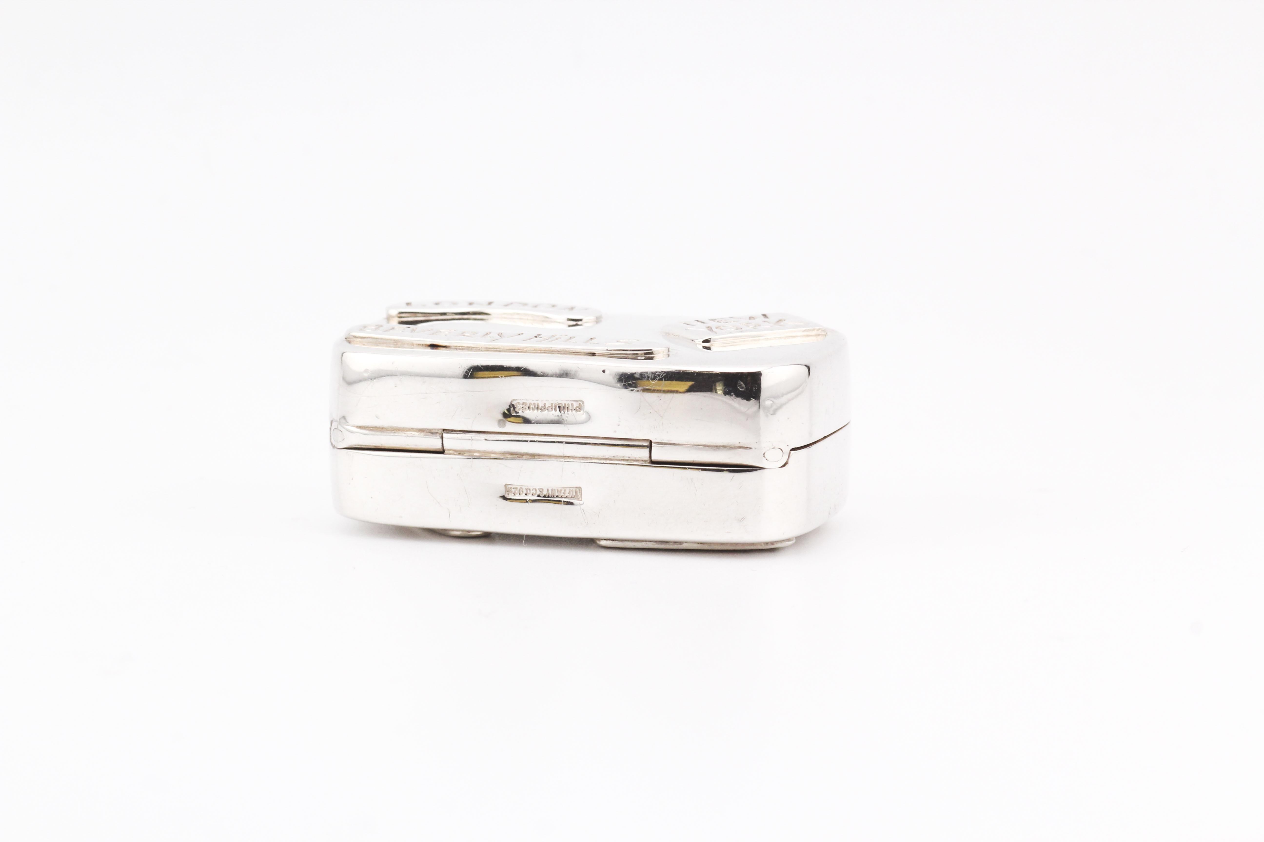 Women's or Men's Tiffany & Co. Travelers Suitcase 925 Sterling Silver Pill Box Case
