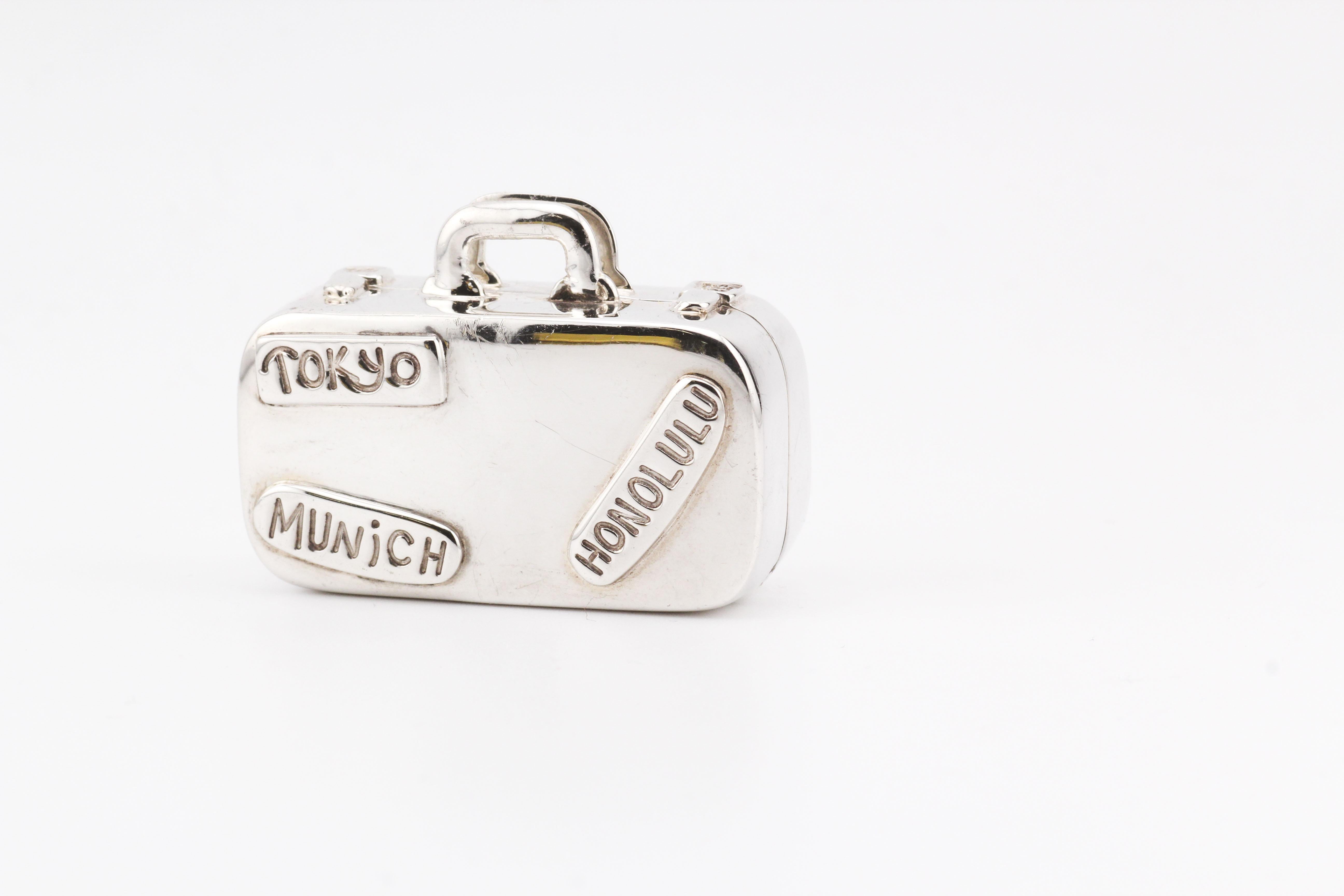 Tiffany & Co. Travelers Suitcase 925 Sterling Silver Pill Box Case 2