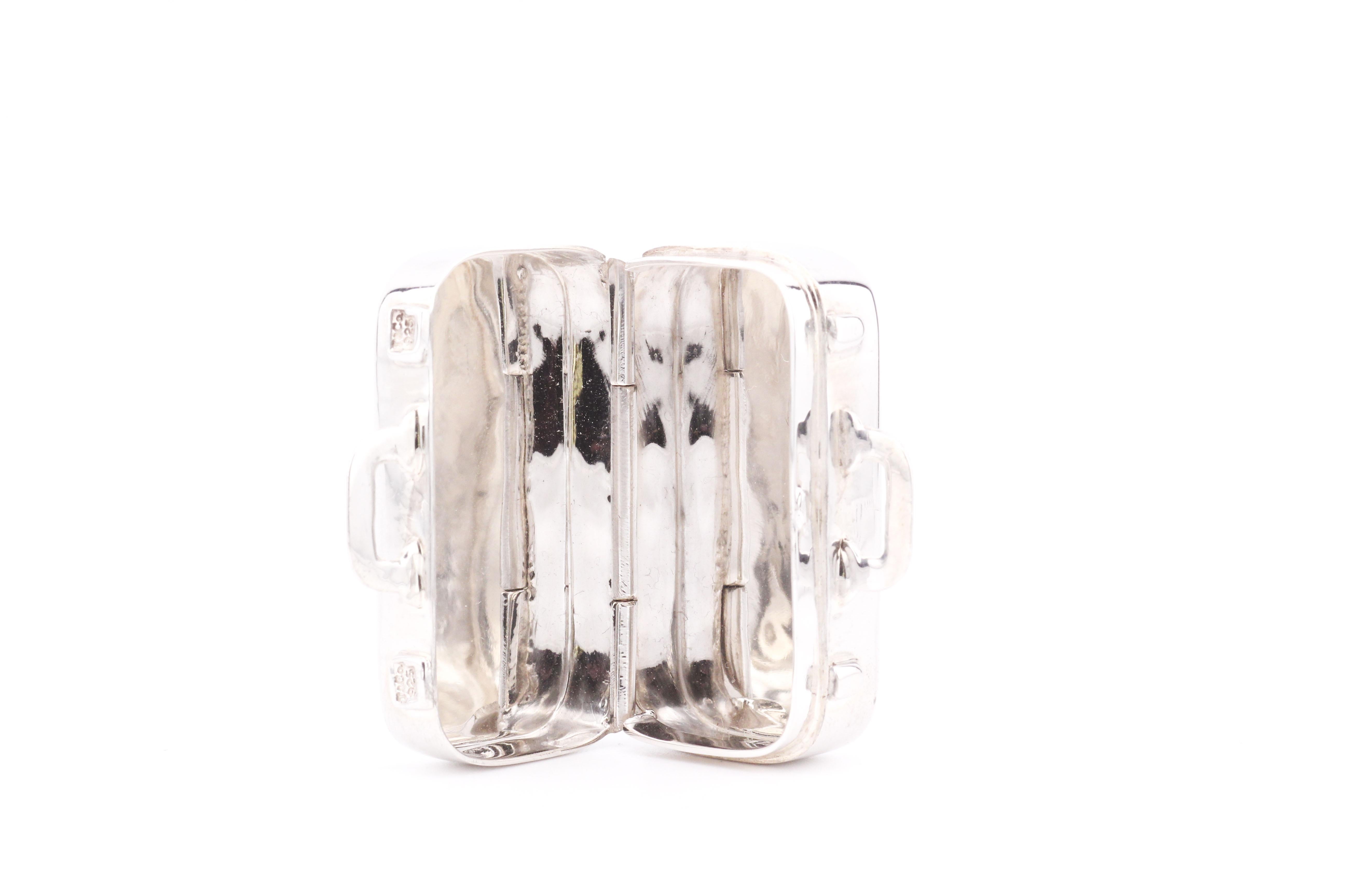 Tiffany & Co. Travelers Suitcase 925 Sterling Silver Pill Box Case 5