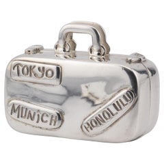 Tiffany & Co. Travelers Suitcase 925 Sterling Silver Pill Box Case