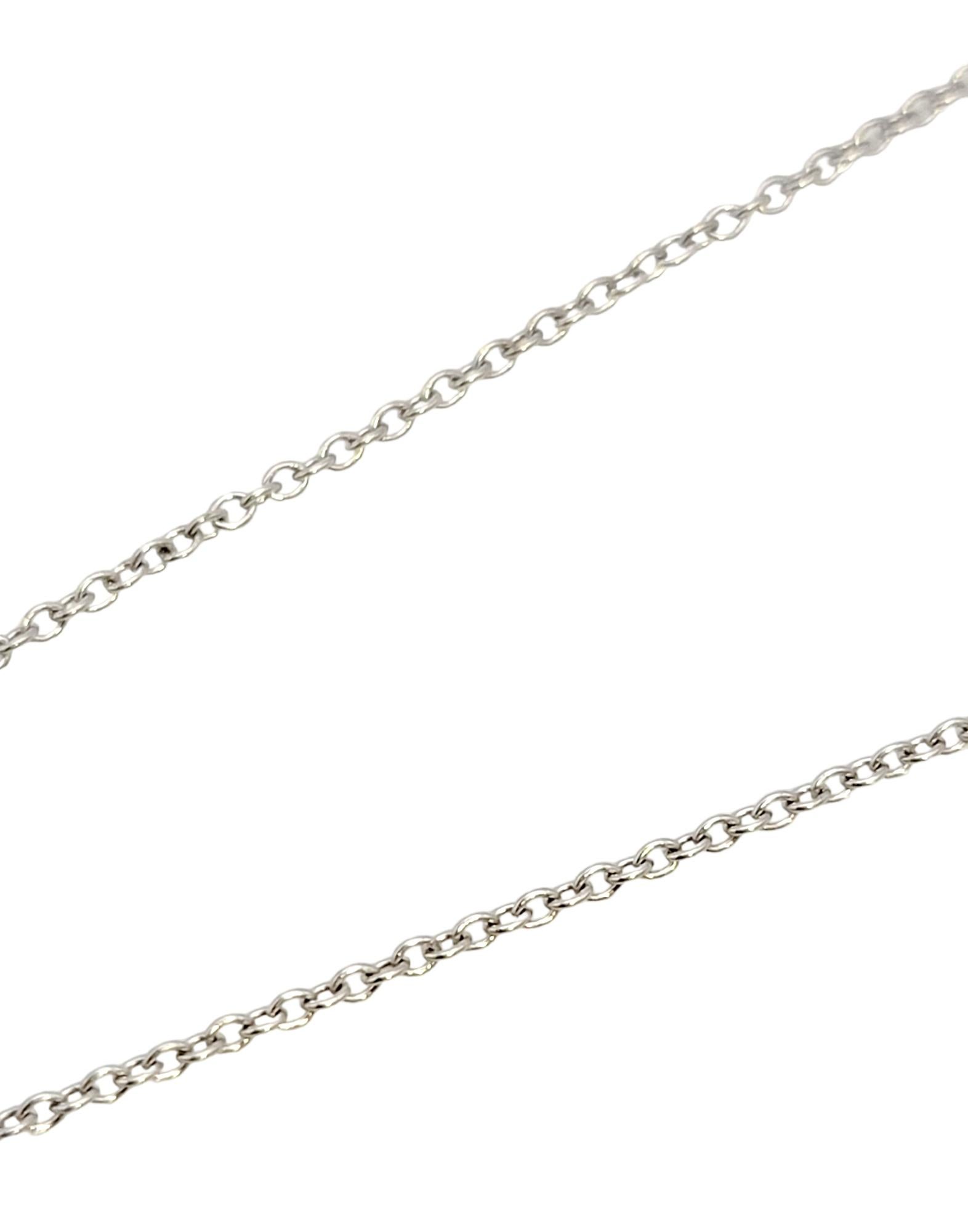 Tiffany & Co. Collier pendentif clé Trefoil en or blanc 18 carats et diamants en vente 2