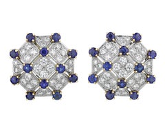 Tiffany & Co. Trellis Diamond and Sapphire Earrings