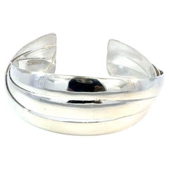 Tiffany & Co Brazalete triple brazalete raro Tamaño M 7,5" Plata de ley Estate