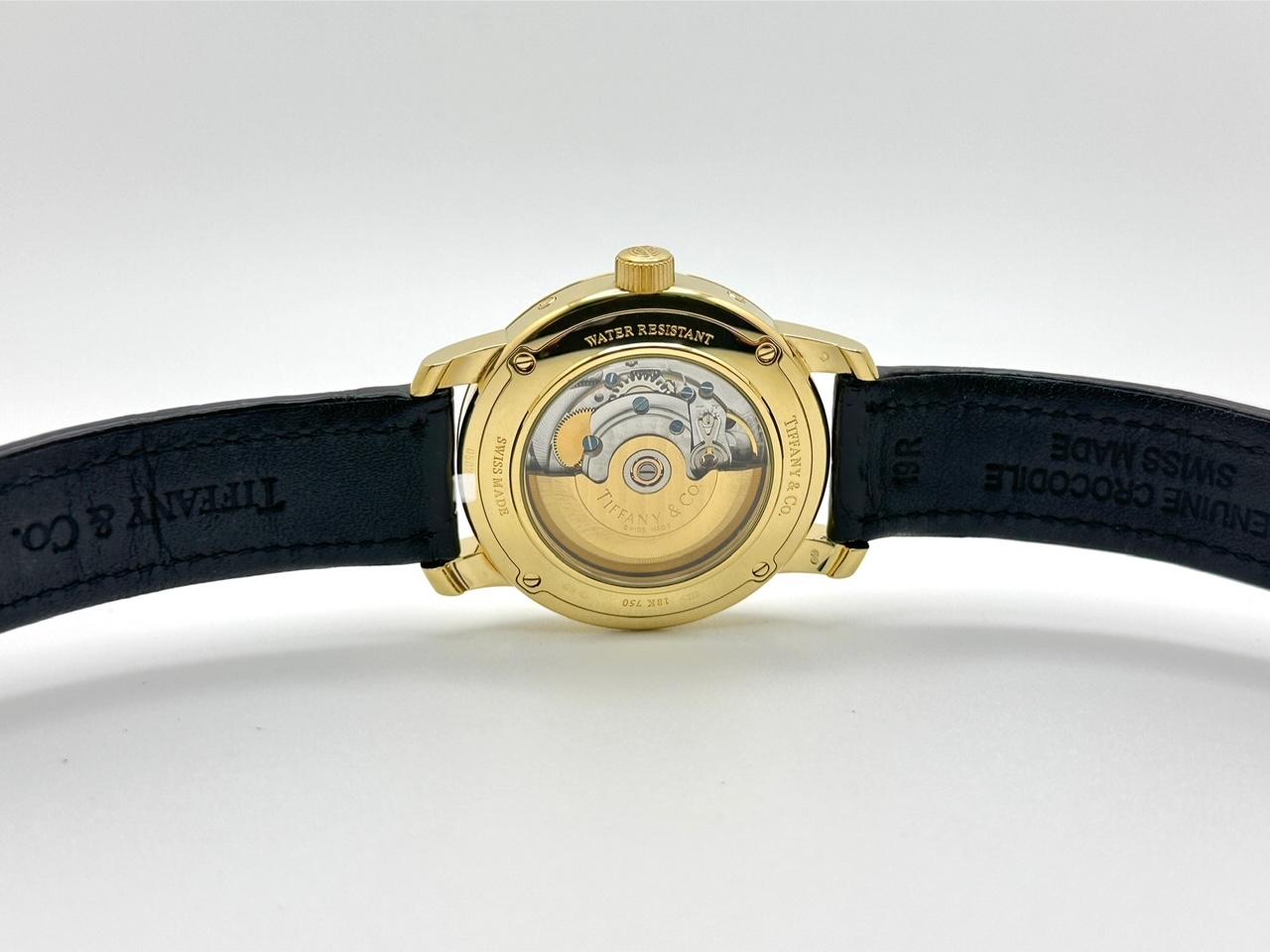 Tiffany & Co. Triple Calendar Moon Phase Watch 17042084 39mm 18k Gold Box Paper For Sale 2