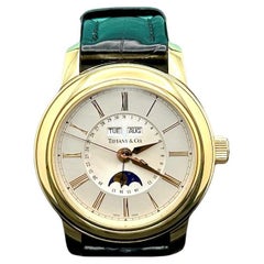 Tiffany & Co. Triple Calendar Moon Phase Watch 17042084 39mm 18k Gold Box Paper