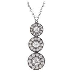 Tiffany & Co. Triple Circlet Pendant Necklace Platinum with Diamonds