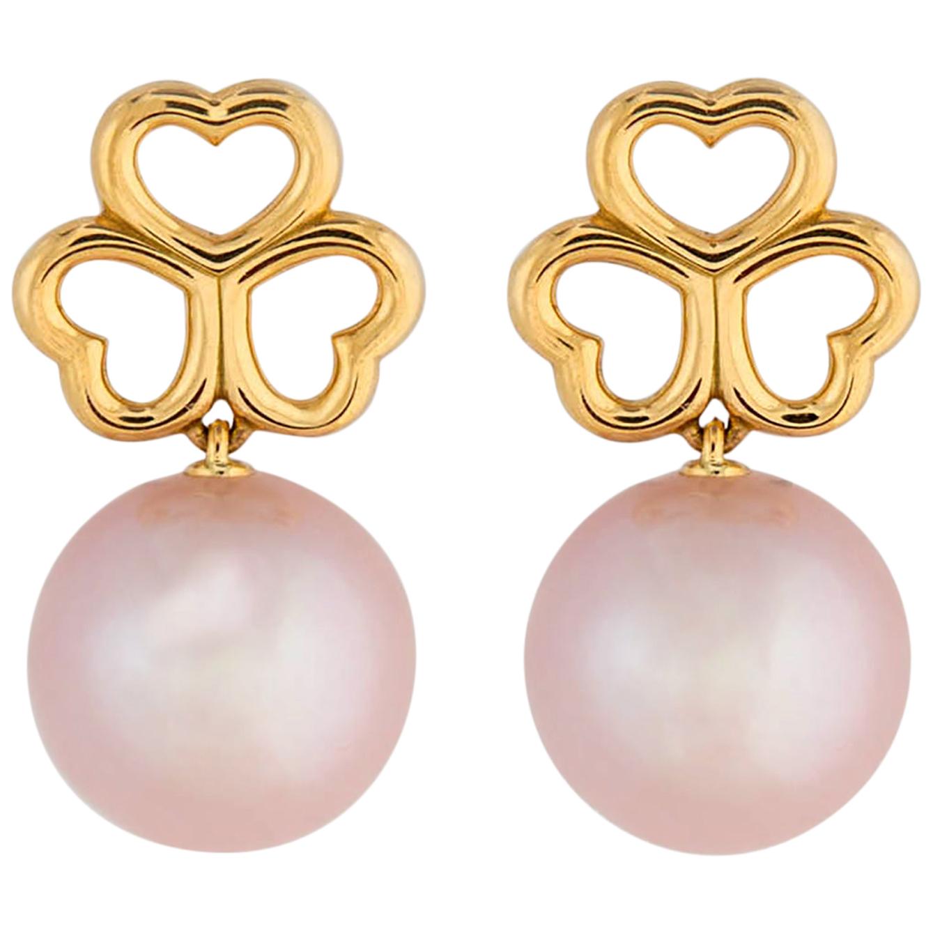 Tiffany & Co. Triple Heart and Pearl Drop Earrings