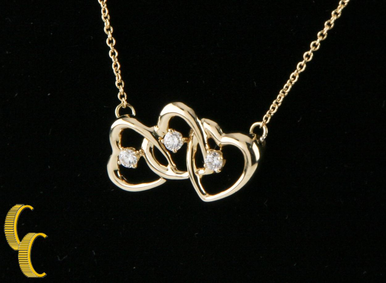 tiffany triple heart necklace