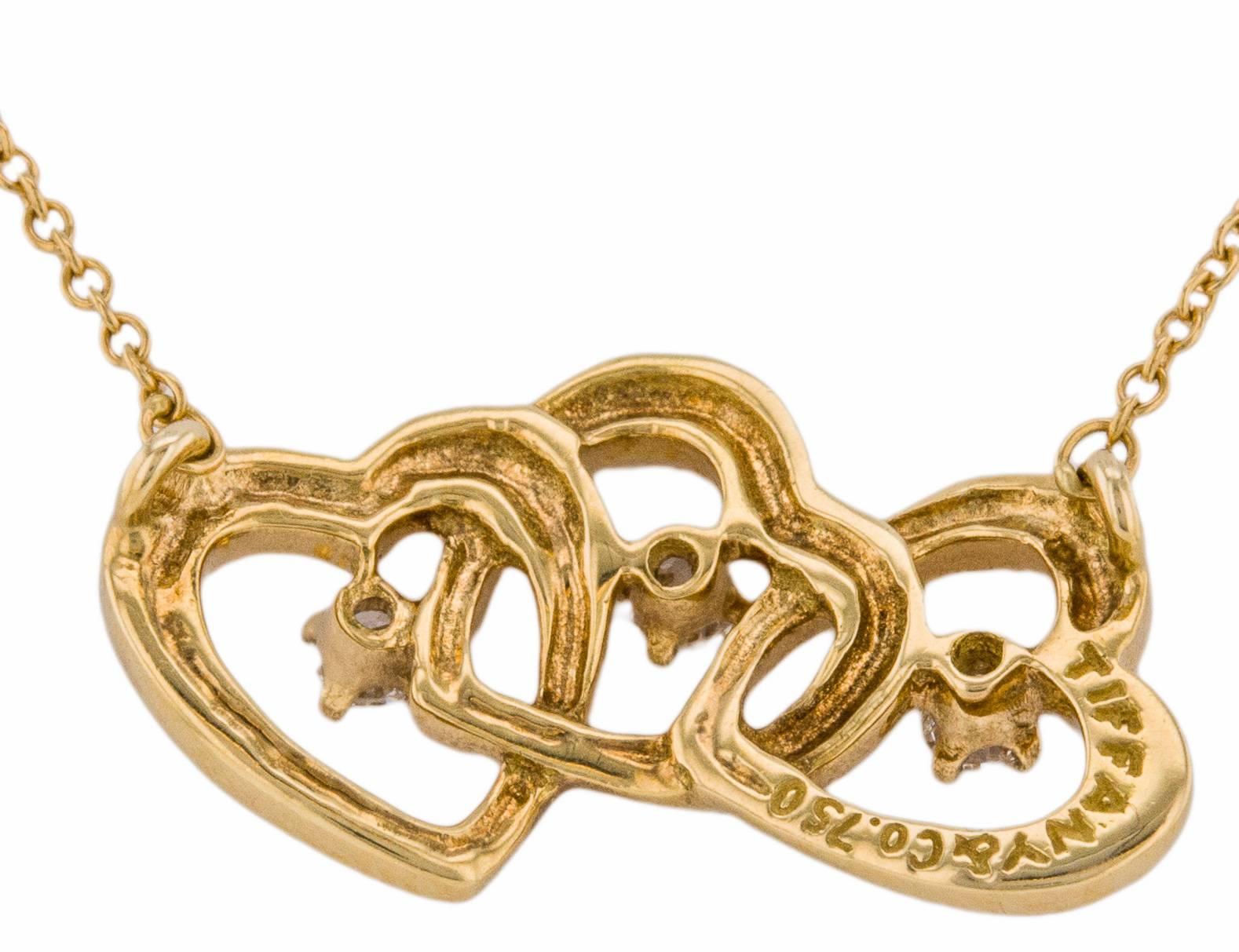 tiffany and co triple heart necklace