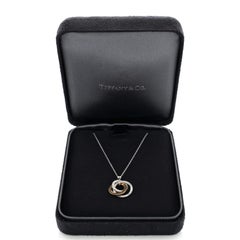 Tiffany & Co. Triple Interlocking Circles Pendant Necklace 18k White Gold