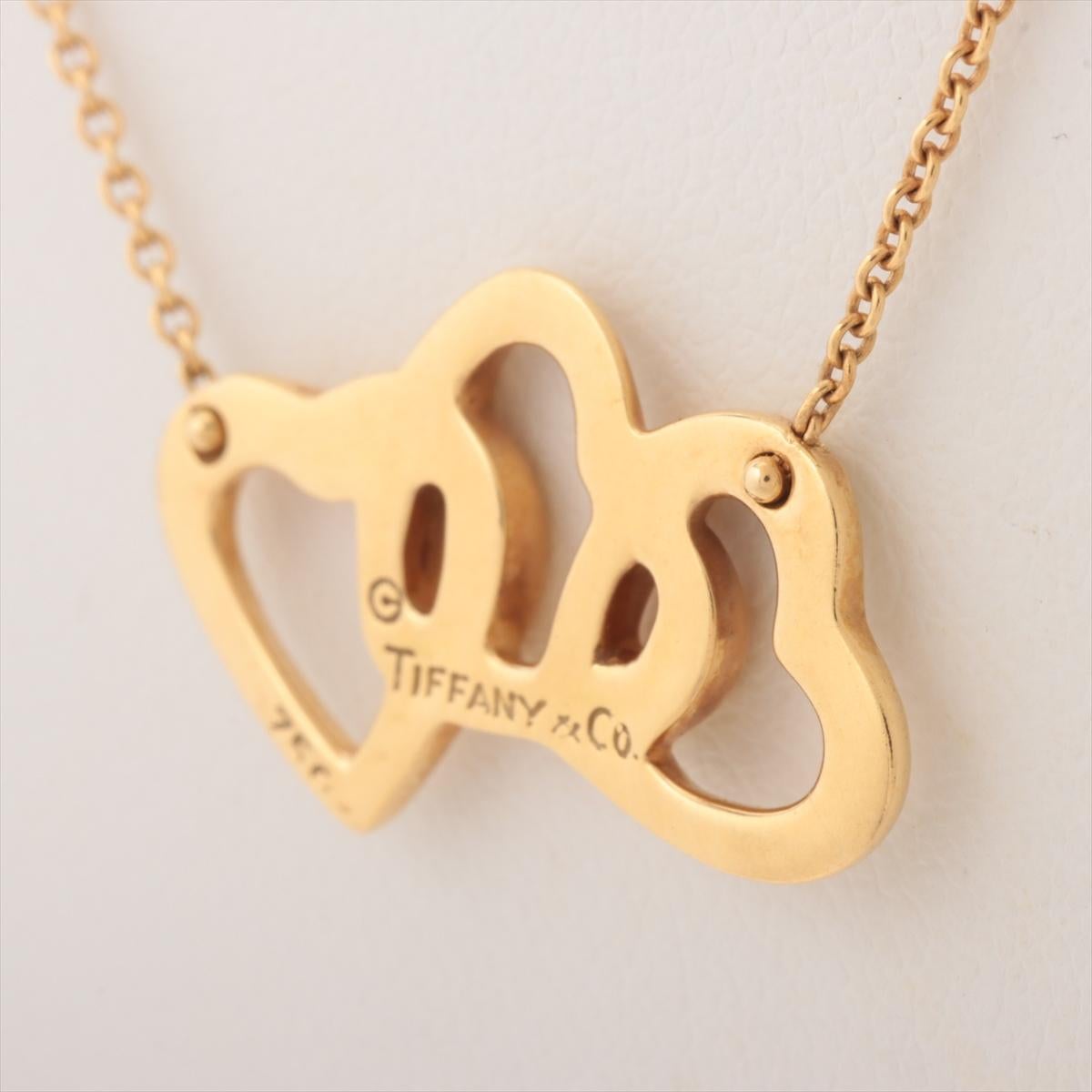 Tiffany & Co. Triple Interlocking Open Heart Pendant Necklace Gold In Good Condition In Humacao, PR