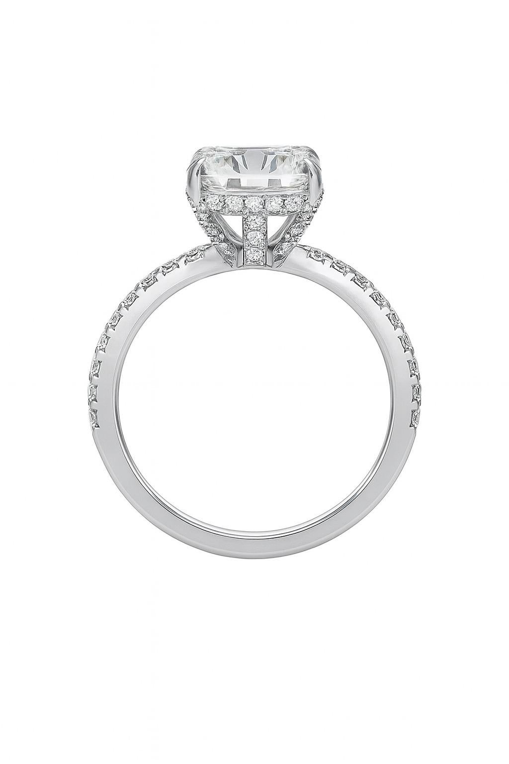 Taille radiant Tiffany & Co. Trueing 2.27 Carat H/VS1 Platinum Diamond Engagement Ring (bague de fiançailles en platine) en vente