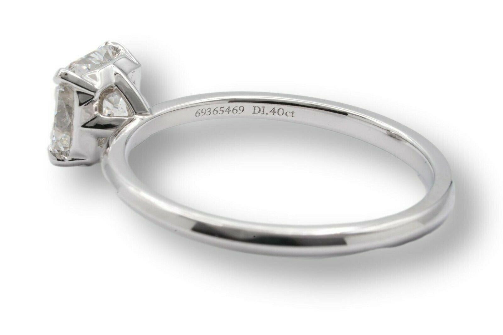 Modern Tiffany & Co. True Cut Diamond Engagement Ring with 1.40 Cts. GVS1 in Platinum