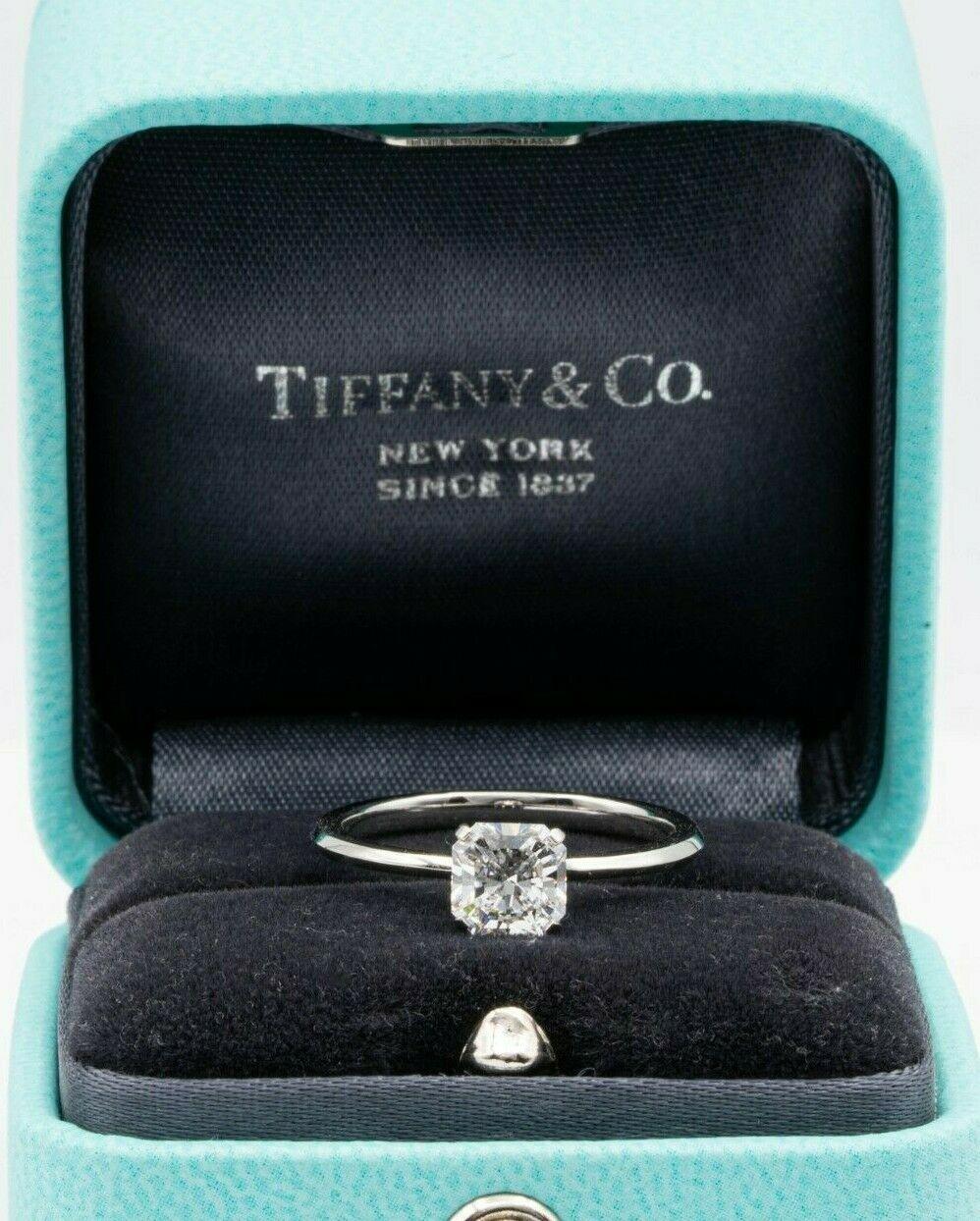 Tiffany & Co True Cut Solitaire Engagement Ring featuring a 0.80 ct Center D color, VVS1 clarity, finely crafted in 4 prongs with a basket setting showcasing the iconic 