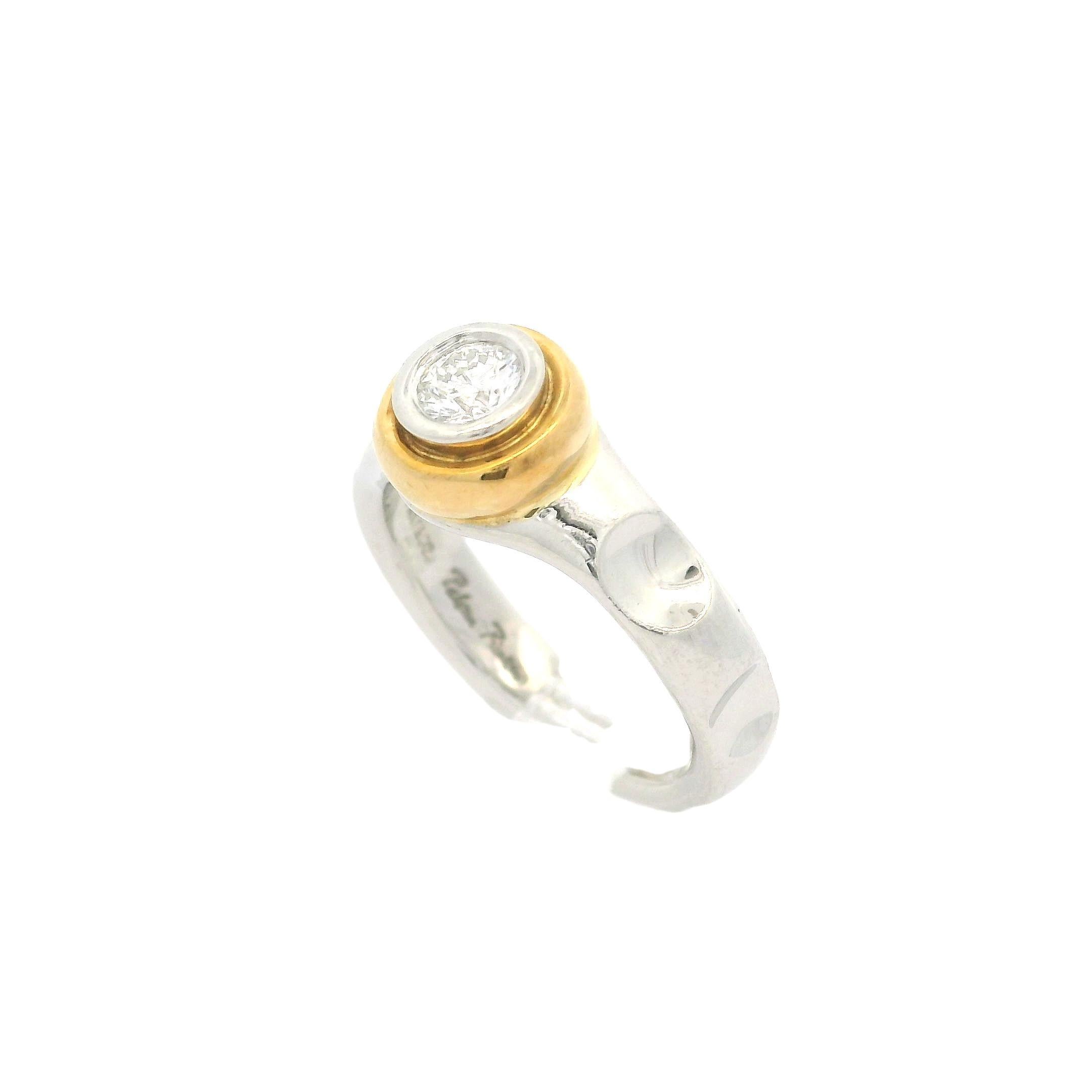 Tiffany & Co. True Love Anillo solitario de diamantes redondos de 0,22 ct en platino y oro de 18 quilates en venta 9