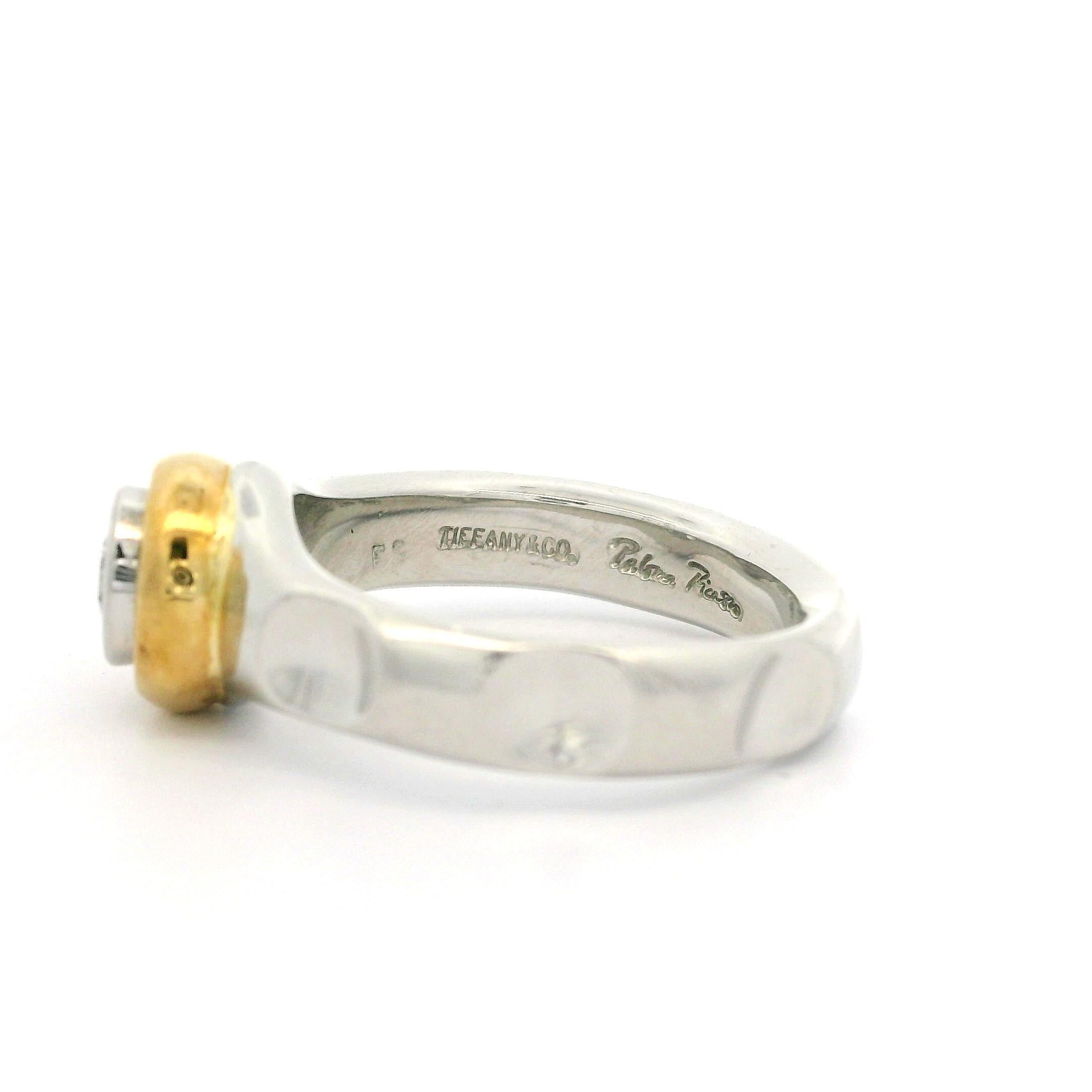 Tiffany & Co. True Love Anillo solitario de diamantes redondos de 0,22 ct en platino y oro de 18 quilates en venta 4