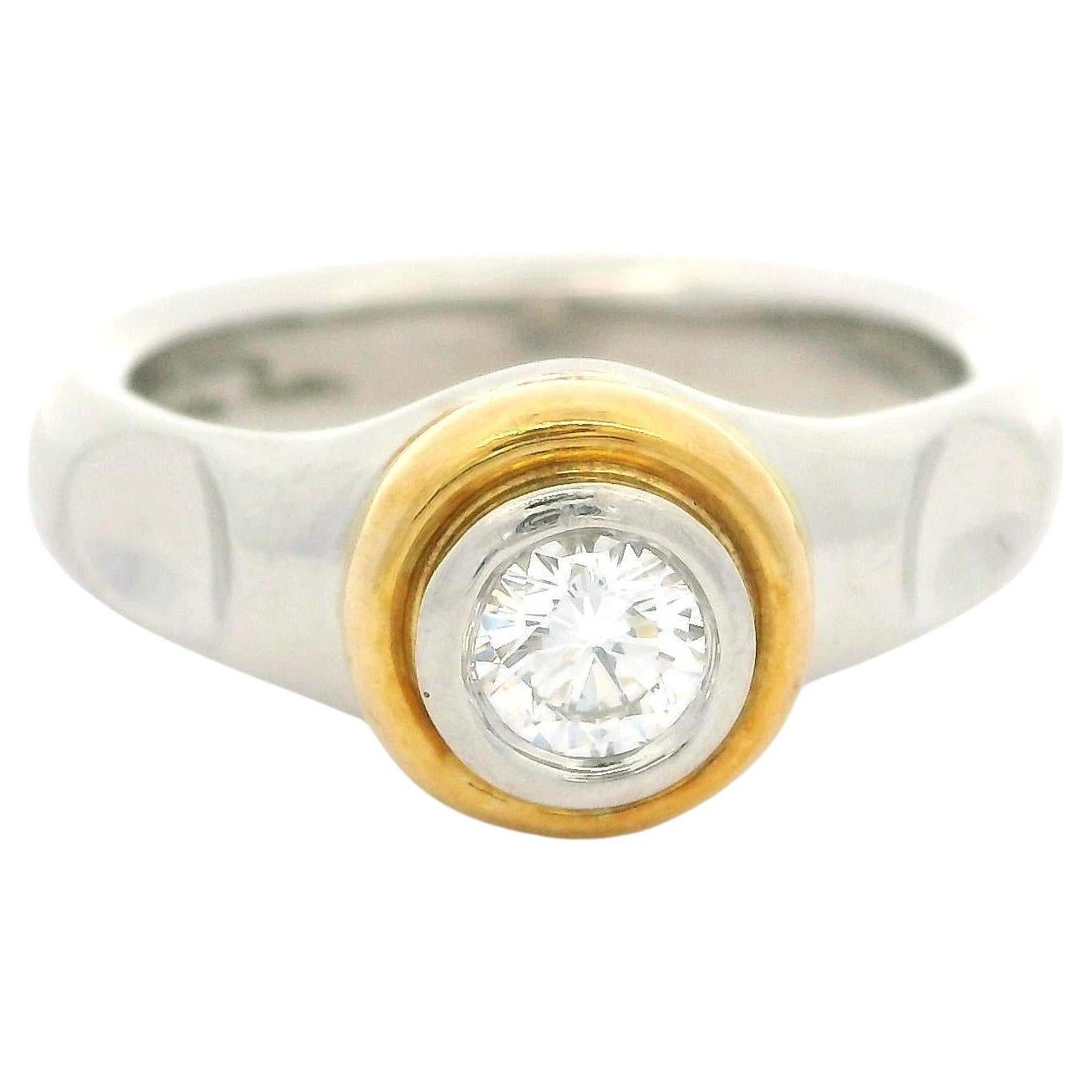 Tiffany & Co. True Love Platinum w/ 18k Gold 0.22ct Round Diamond Solitaire Ring
