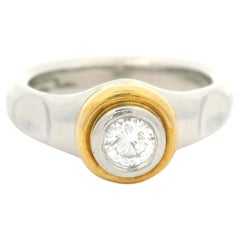 Tiffany & Co. True Love Platinum w/ 18k Gold 0.22ct Round Diamond Solitaire Ring