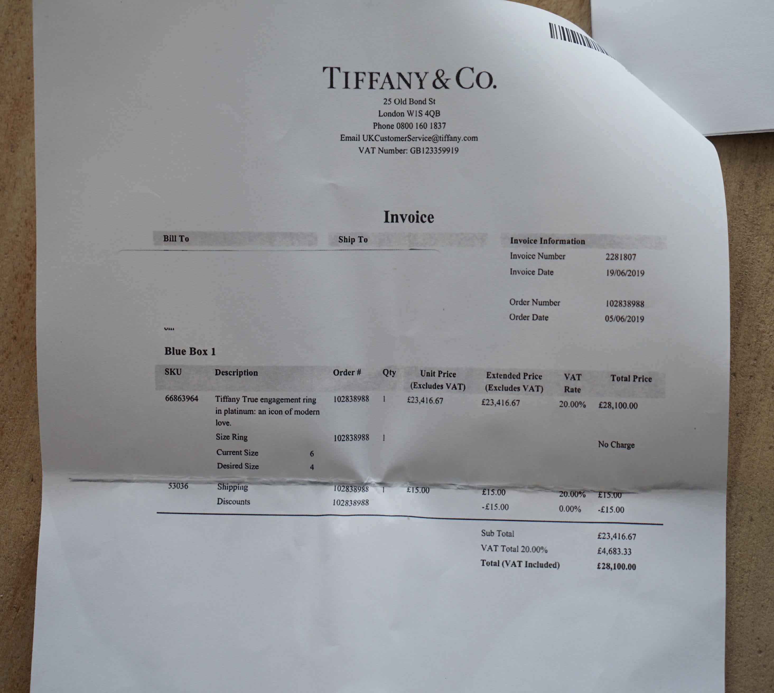 Tiffany & Co True Platinum & 1.61ct Diamond Engagement Ring Box & Papers 3