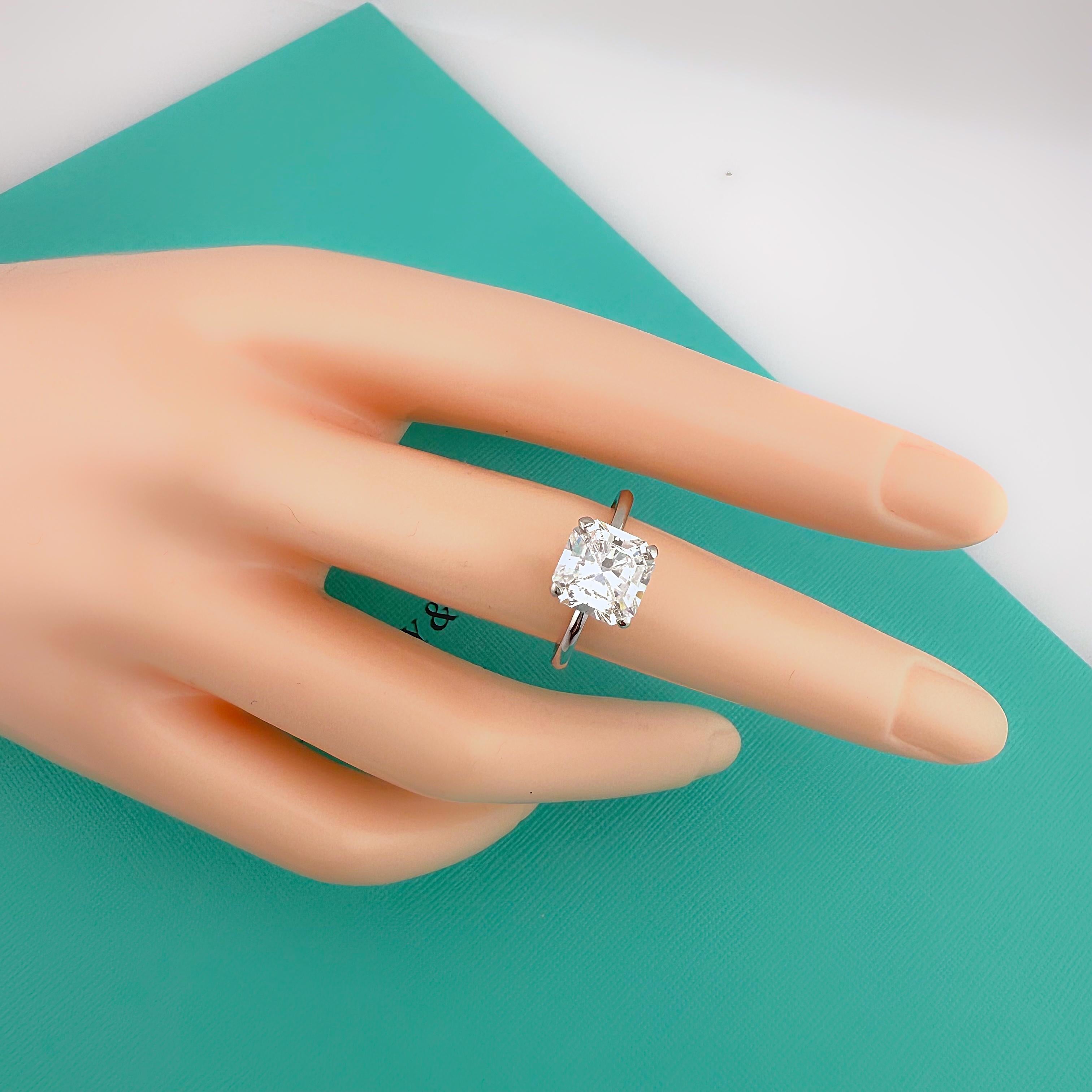 Tiffany & Co TRUE Platinum Diamond Engagement Ring  2.66 CTS G VS1 Retail $79.5K For Sale 7
