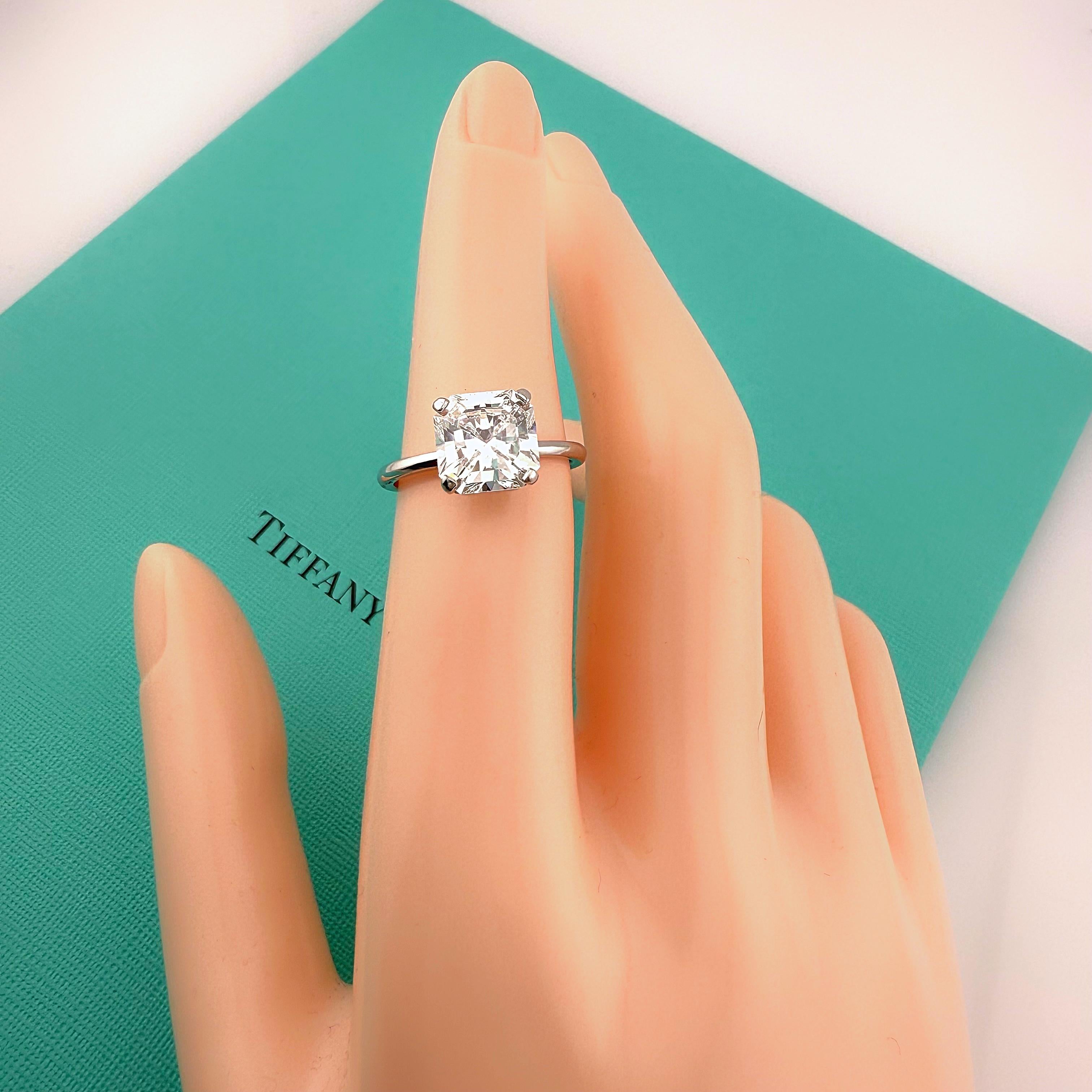 Tiffany & Co TRUE Platinum Diamond Engagement Ring  2.66 CTS G VS1 Retail $79.5K For Sale 8