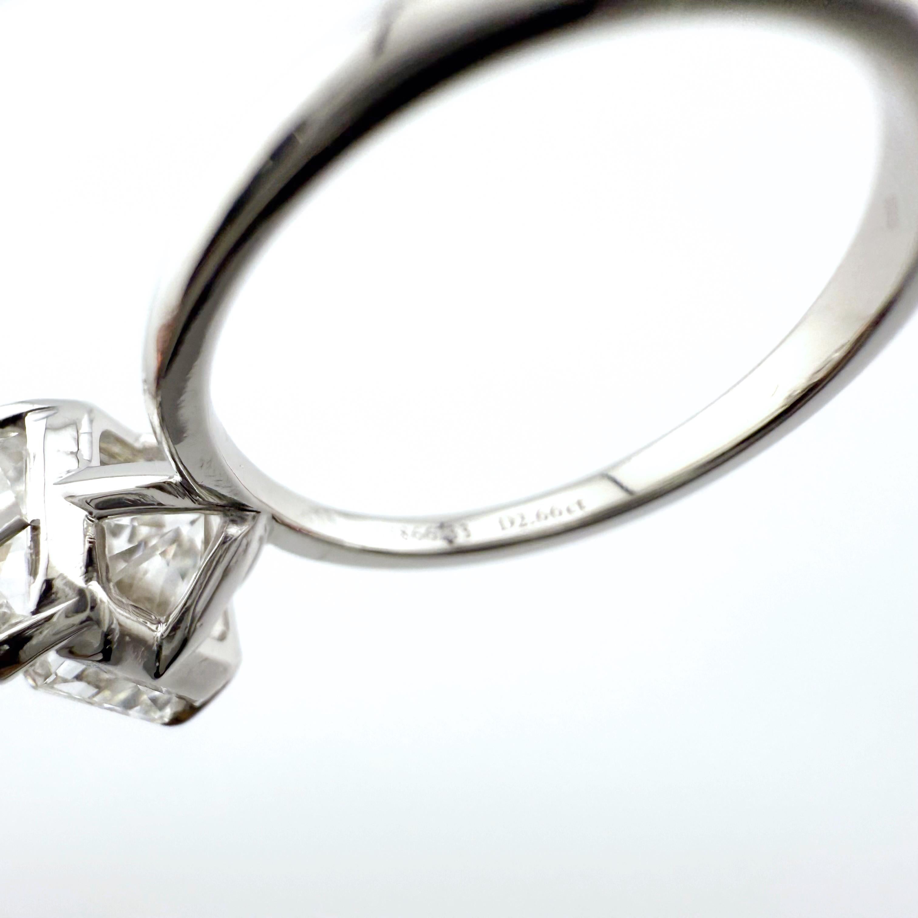Tiffany & Co TRUE Platinum Diamond Engagement Ring  2.66 CTS G VS1 Retail $79.5K For Sale 3