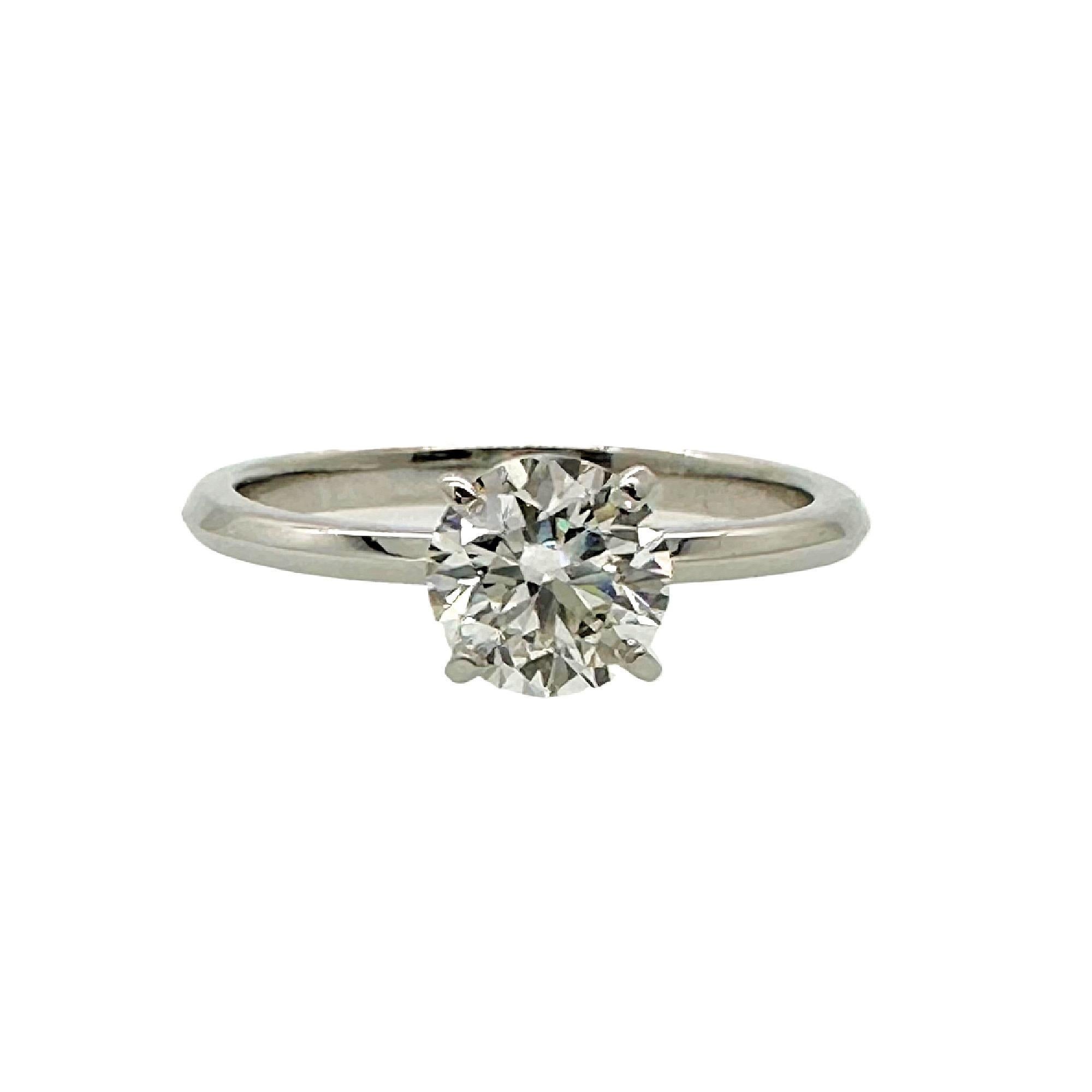 Tiffany & Co. TRUE Runder Diamant 0,81 Karat I VS1 Solitär Verlobungsring PLAT 6