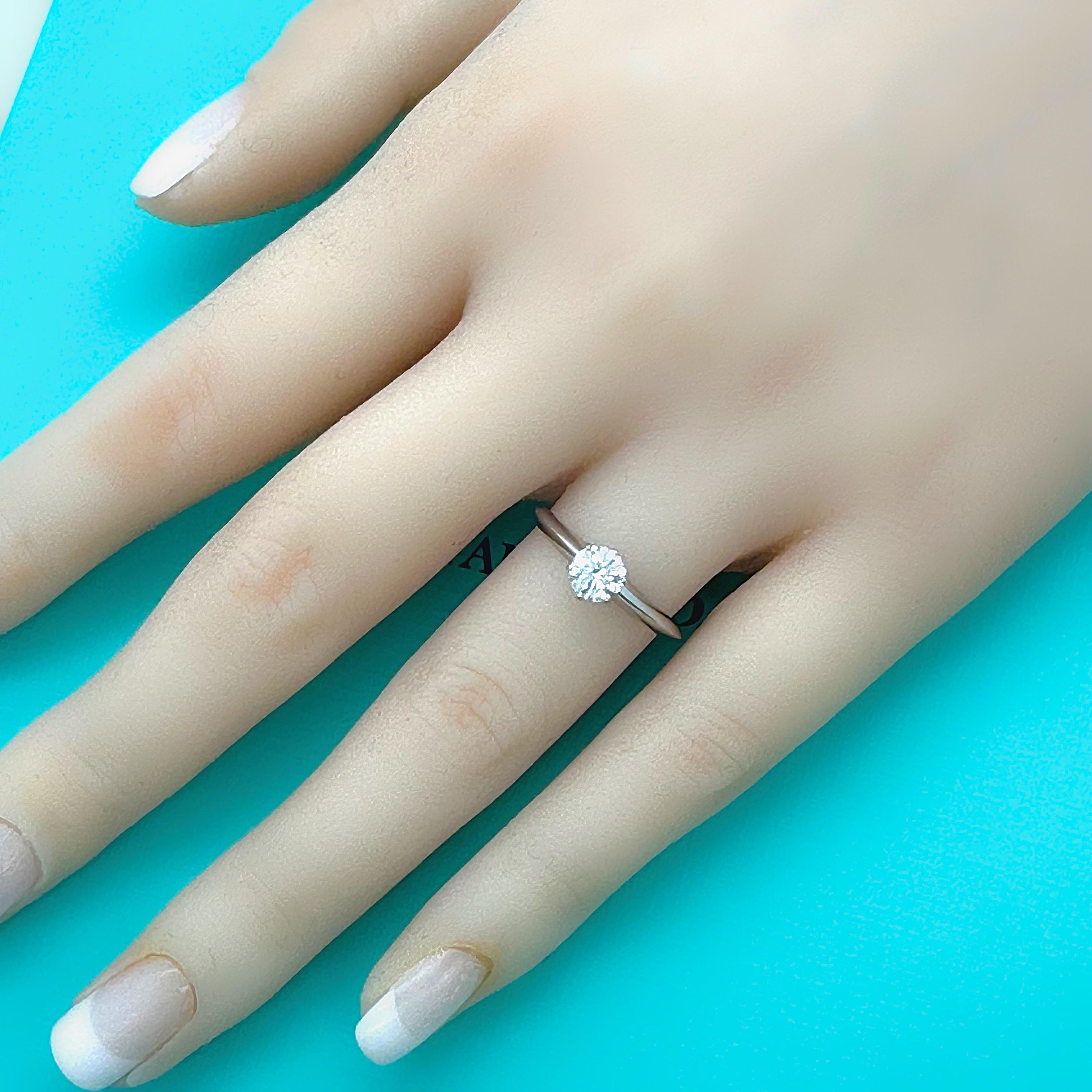 Tiffany & Co. TRUE Runder Diamant 0,81 Karat I VS1 Solitär Verlobungsring PLAT 10