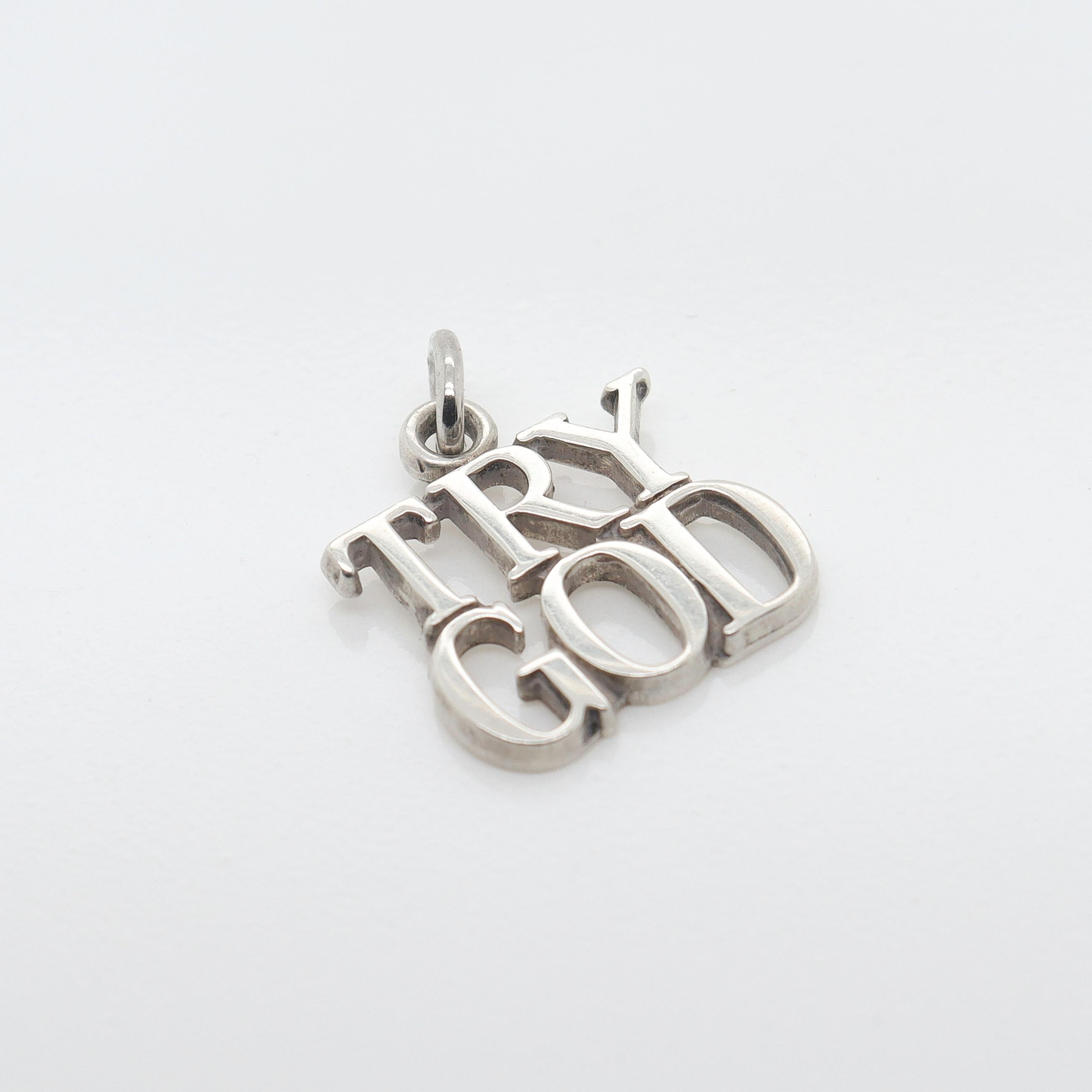Women's or Men's Tiffany & Co. 'Try God' Charm Pendant for a Necklace or Bracelet