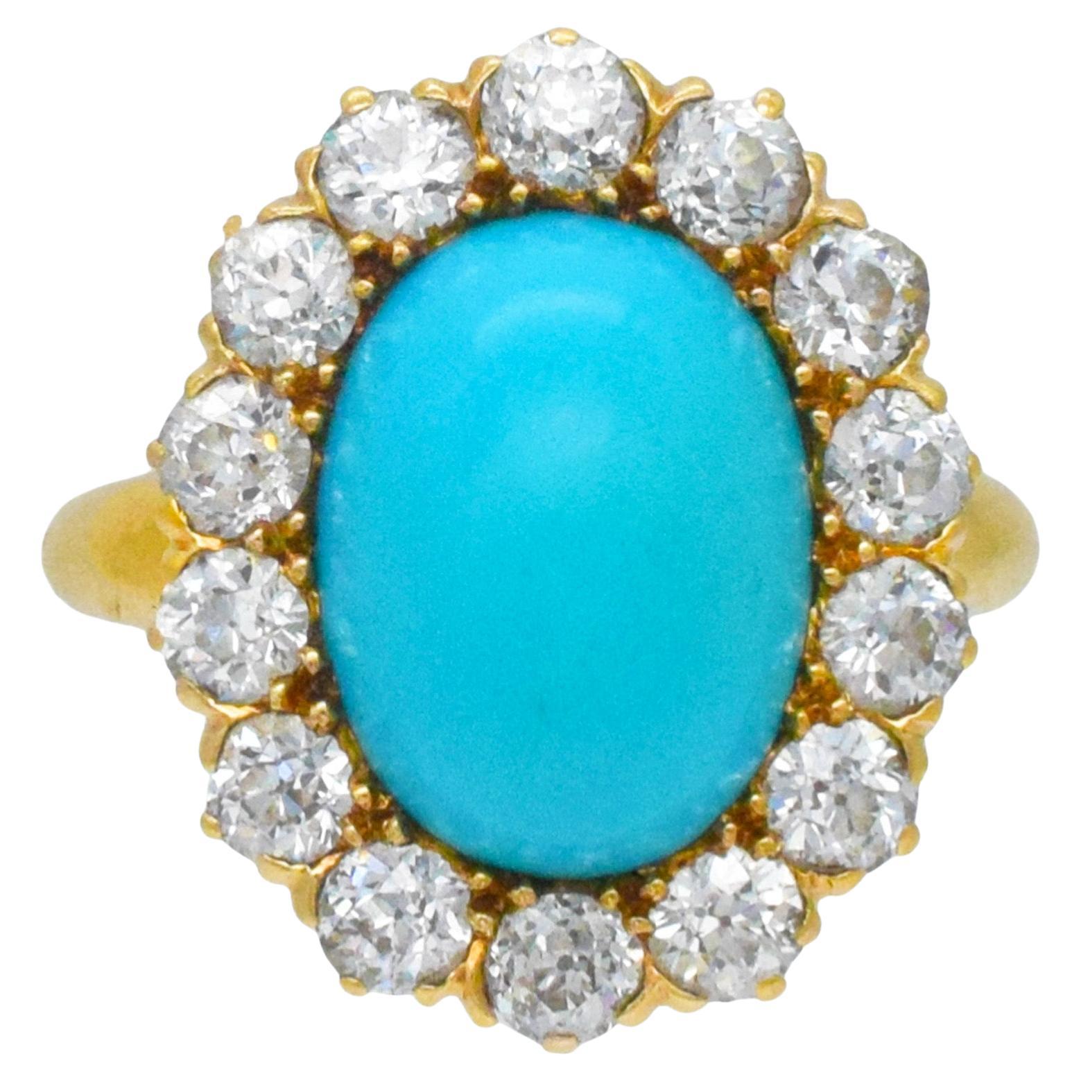 Tiffany 
Co. Anello aureola con turchese e diamante in vendita