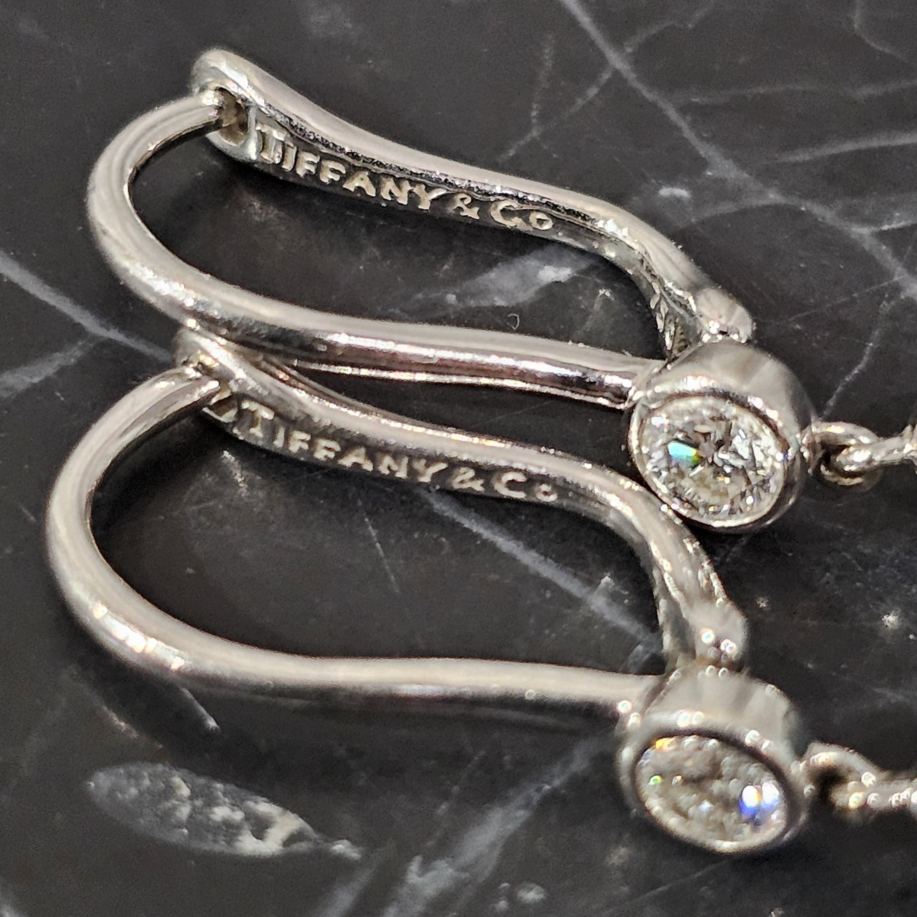 Tiffany & Co. Turquoise Diamond Earrings Dangle Drop 18k White Gold Elsa Peretti 1