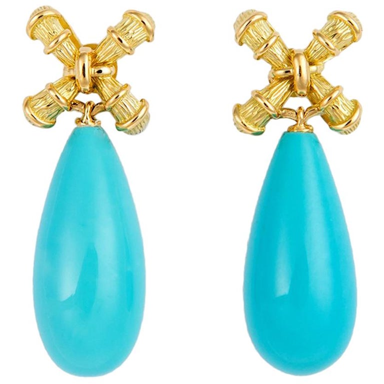 Tiffany and Co. Turquoise Drop Earrings at 1stDibs | tiffany turquoise ...