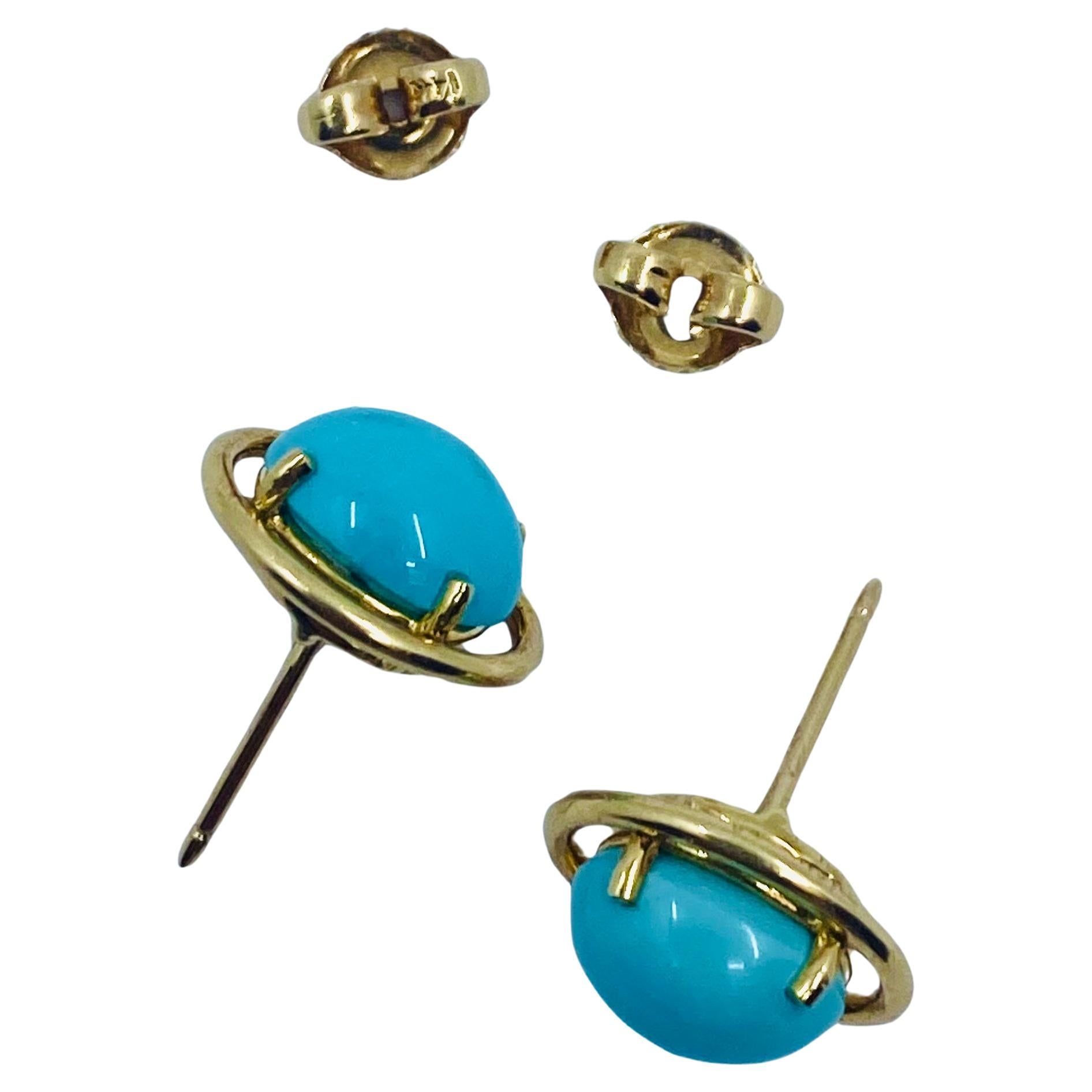  Tiffany & Co. Boucles d'oreilles Turquoise 14k Or Pour femmes 