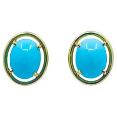 Tiffany & Co. Turquoise Earrings 14k Gold