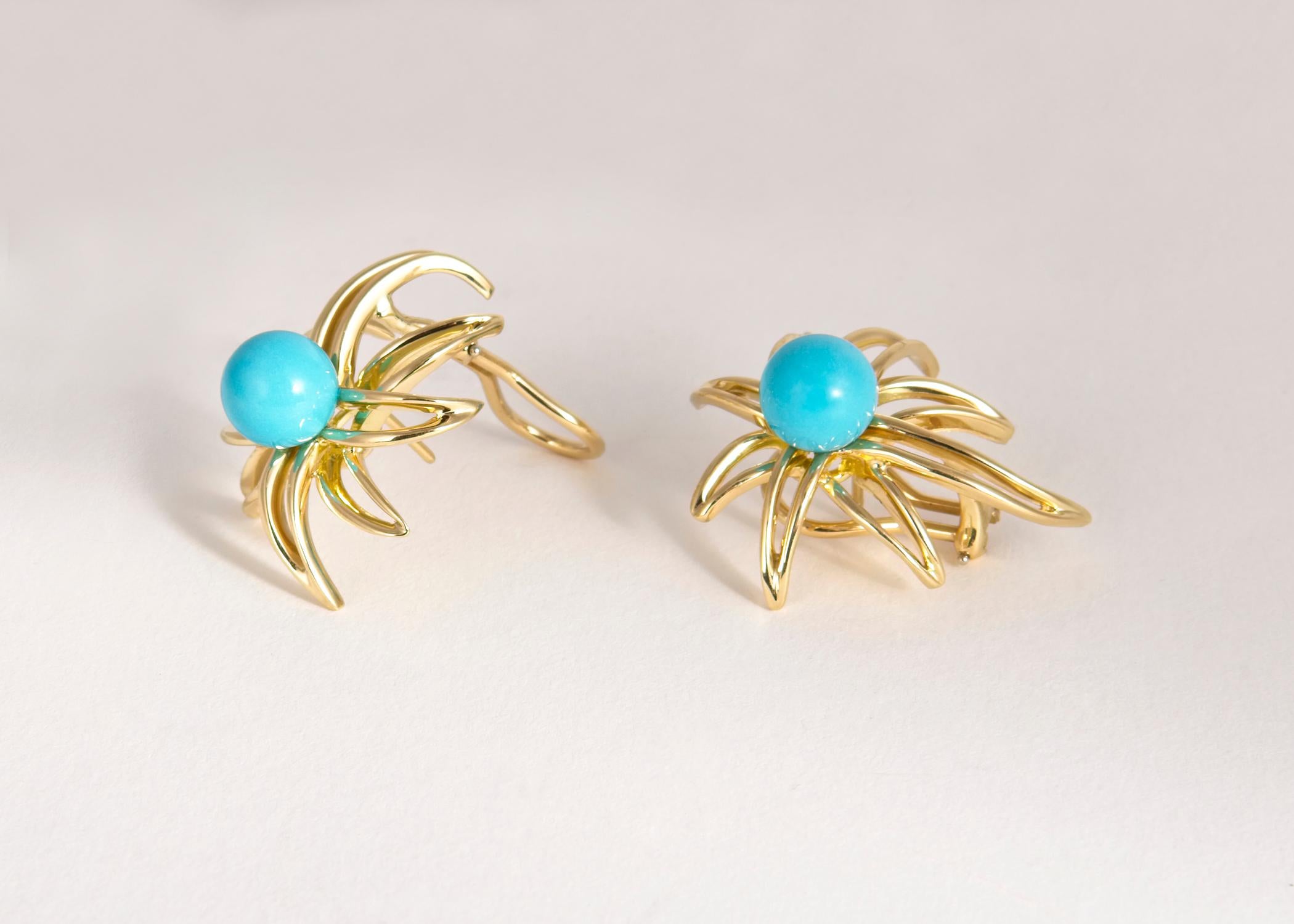 Contemporary Tiffany & Co. Turquoise Fireworks Earrings For Sale