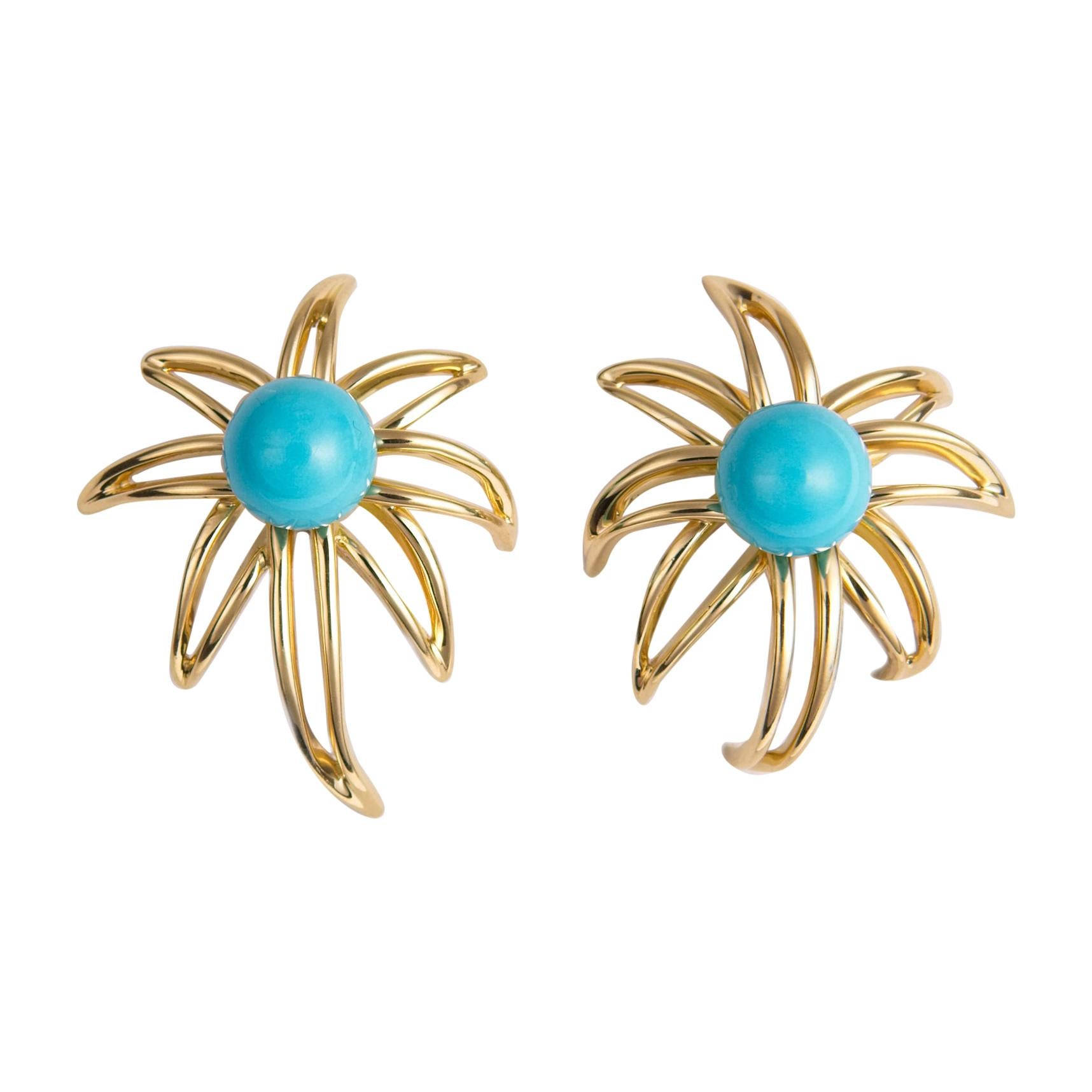Tiffany & Co. Boucles d'oreilles feu d'artifice en turquoise