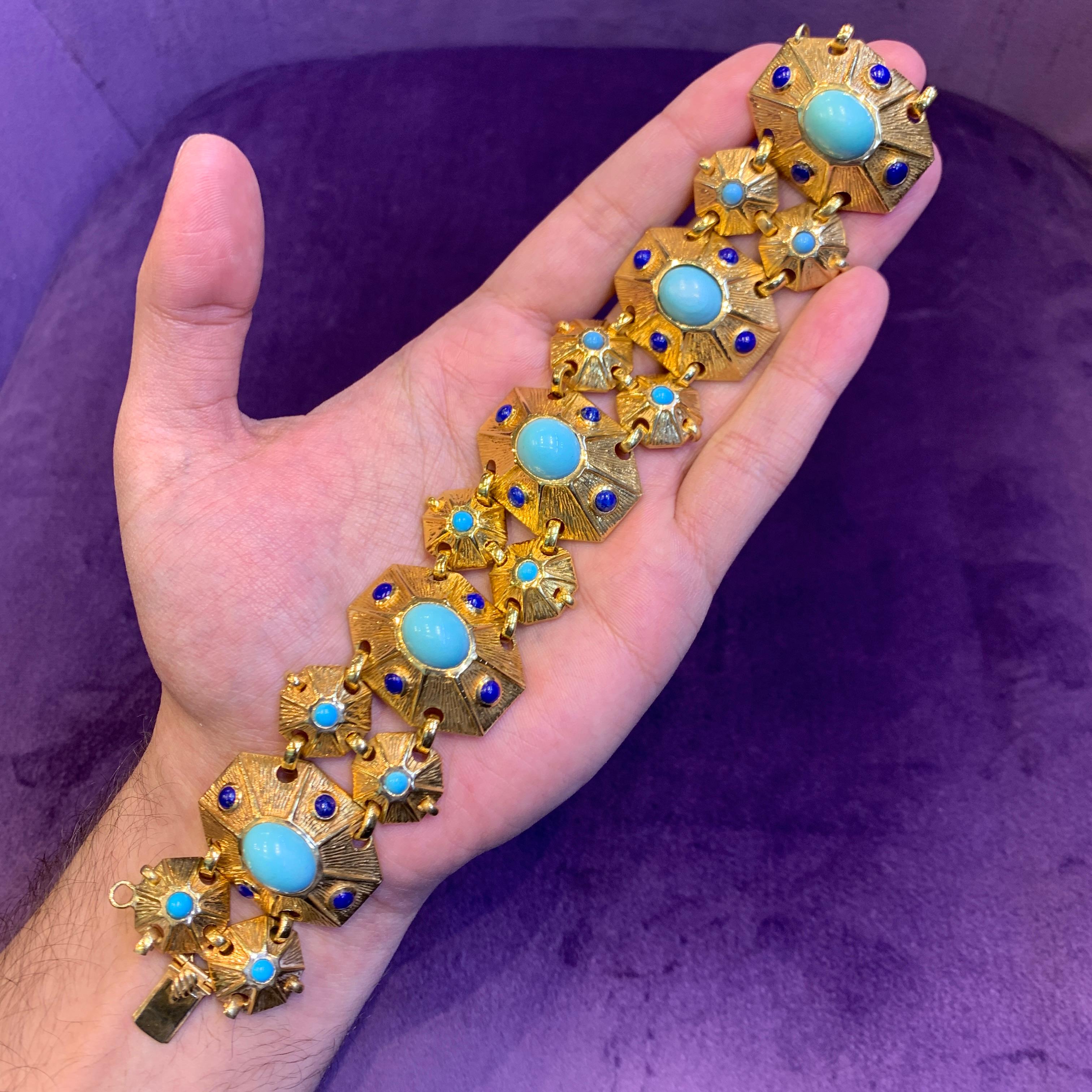 Tiffany & Co. Türkis & Lapislazuli-Armband (Cabochon) im Angebot
